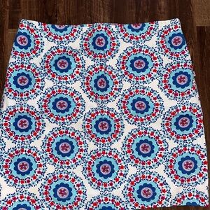 Talbots Floral Pencil Skirt - Blue and Red side zipper Size 12